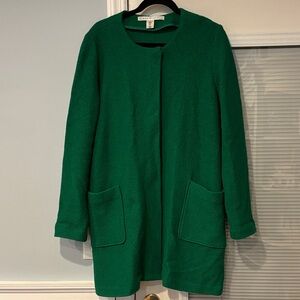 Max Studio Kelly Green Overcoat Long Sleeve Coat